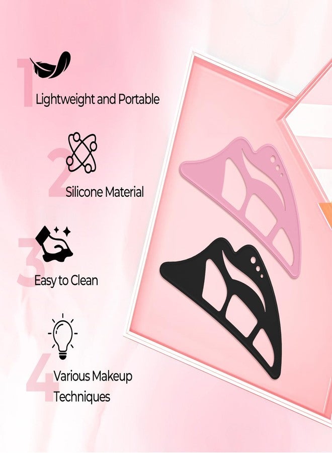 DAGEDA 2Pcs Eyetour Eyeshadow Tool, Reusable Eyeshadow Stencil for Smoky Eye Shadow, Silicone Eyeliner Stencil Eye Makeup Aid, Face Makeup Tool Set with Brush- Pink - Image 5